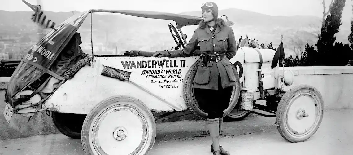 The first woman to drive around the world